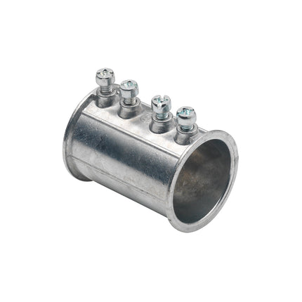 EMT Coupling 1-1/4", Zinc, Concrete Tight with Tri-Drive Screws