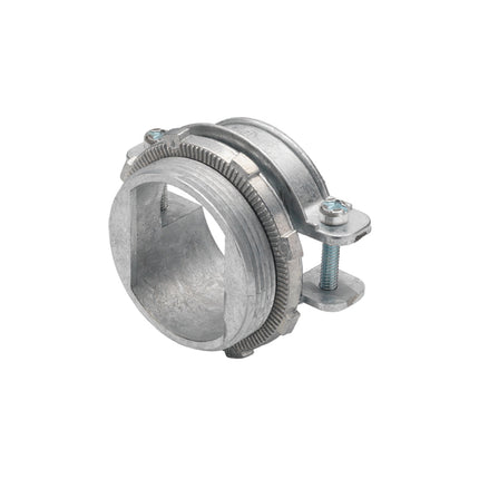 Two Screw Strap Type MC Connector 1-1/4", Zinc Rectangular Throat