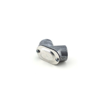 Rigid Pull Elbow Connector 3/4", Zinc, For 90˚ Bends, With Cover