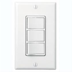 Multi-Function Control, White, Three Switch Control With Four-Function Control, Heater/Fan/Light, Night-Light