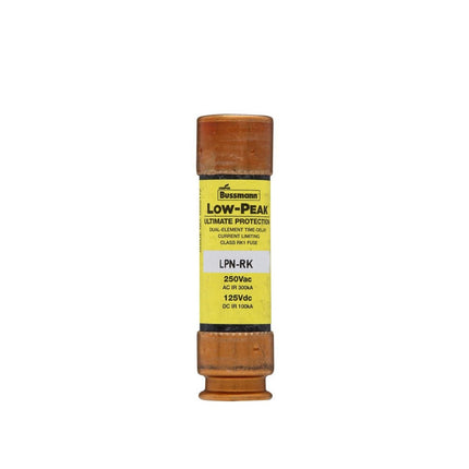 Eaton Bussmann series LPN-RK fuse, Low-peak fuse, 60 A, Dual, Class RK1, Non-indicating, Ferrule end x ferrule end, Time delay,Current-limiting, 10 sec at 500%, 300 kAIC at 250 V,100 kAIC at 125 Vdc, Standard, 10, 250 V, 125 Vdc