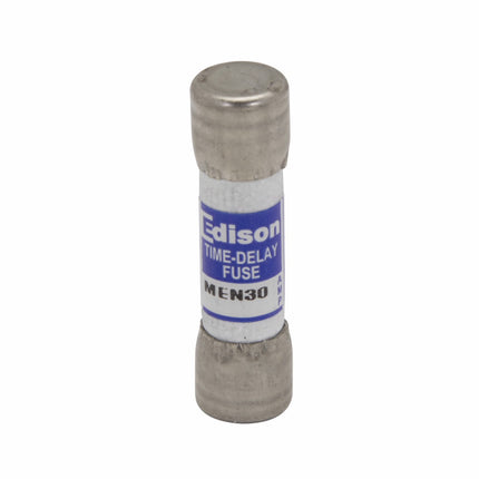 Eaton Edison MEN fuse, Time-delay Midget fuse, Supplemental protection of small motors, transformers, solenoids, and other high inrush power electronic circuits, 15 A, Dual, Non-indicating, 10 kAIC at 125 Vac, Fiber tube, Standard, 250 V