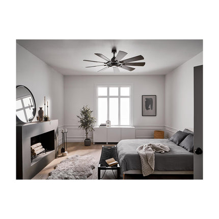 Gentry LED 65" 9 Blade Fan in Anvil Iron