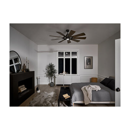 Gentry LED 65" 9 Blade Fan in Anvil Iron