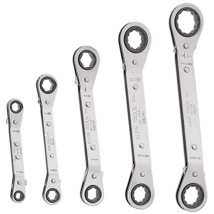 Reversible Ratcheting Box Wrench Set, 5-Piece