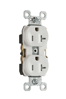 20A 125V Commercial Grade Tamper-Resistant Duplex Receptacle, White