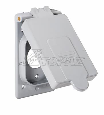 Weatherproof Schedule 40 PVC Single Receptacle Box Cover