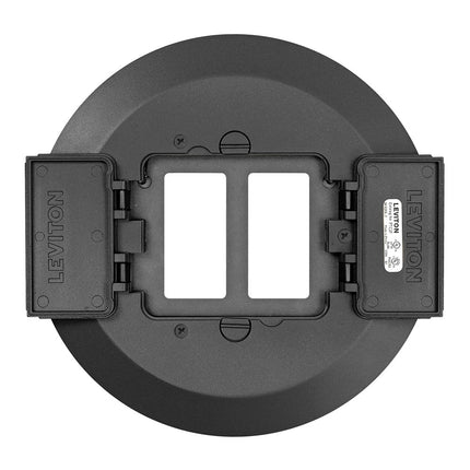 LEVITON PTC2F-E 2-GANG DECORA FLIP LID FLOOR COVER