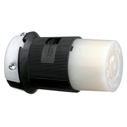 Locking Devices, Twist-Lock®, Industrial, Female Connector Body, 20A 125V, 2-Pole 3-Wire Grounding, L5-20R, Screw Terminal, Black and White