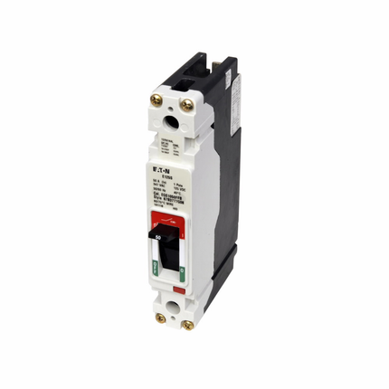 Eaton Series G molded case circuit breaker, EG-frame, EG, Complete breaker, Fixed thermal, fixed magnetic trip, Single-pole, 40A, 600Y/347 Vac, 100 kAIC at 240 Vac, 65 kAIC at 480 Vac, 35 kAIC at 600Y/347 Vac, Bolt-on, 50/60 Hz