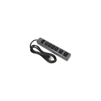 6 Outlet Metal Surge Strip with 2 Transformer Outlets