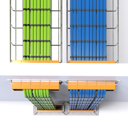 EZ-Path Series 44+ Fire-Rated Pathway Multi-Slot 8-Grid Kit, Full kit with 8 devices, hanger brackets & one EZG844 frame