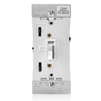LEVITON TSL06-1LW WH TOGGLE SLIDE UNIV DIM 300W LED/CFL