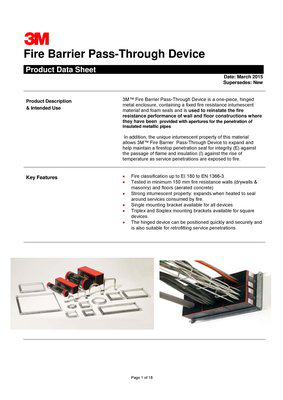 3M Fire Barrier Pass-Through Triple Mounting Brackets PT4TMB, Pair, 4 in, Square, 24/case