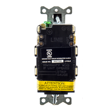 Power Protection Devices, Receptacle, Self Test, GFCI, 20A 125V, 2-Pole 3-Wire Grounding, 5-20R, Ivory