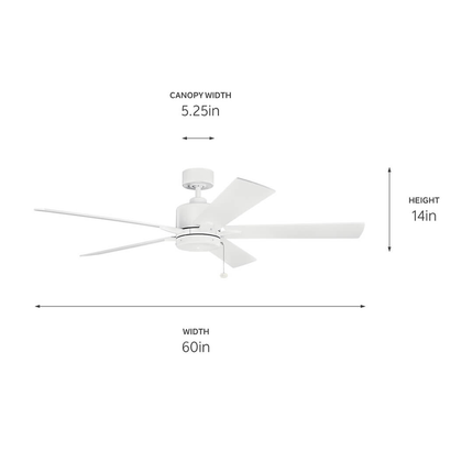 Lucian II 60" Ceiling Fan Matte White