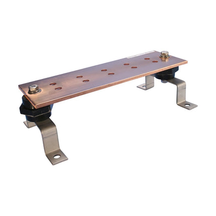 Grounding Busbar, w/Insulators and Brackets, CC, 18" x 4" x 0.25"