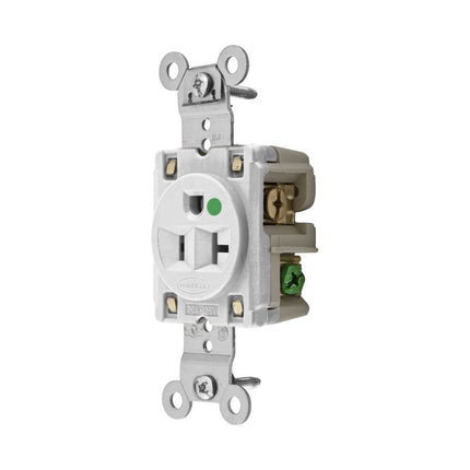 HUBBELL HBL8310W SGL RCPT HG 20A 125V 5-20R WH