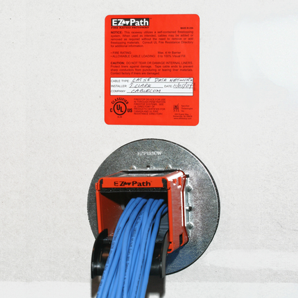EZ-Path Series 33 Fire-Rated Pathway Three-Gang Wall Plates - One pair (2) & labels