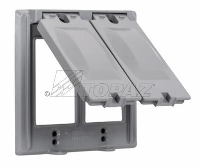 Vertical, Multi-Use 16 in 1 Gray Weatherproof Device Cover