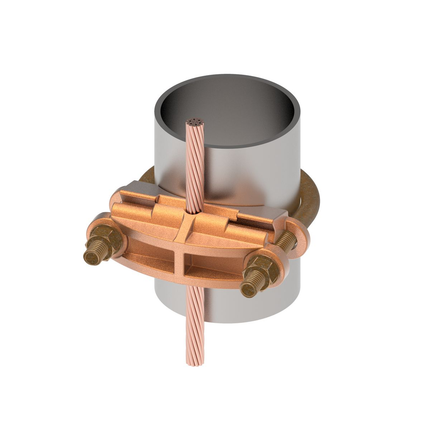 Mechanical Grounding Connector, Cable to Rod or Pipe, 2/0 AWG (Sol) -250 kcmil, 3" Pipe, 3"-3-1/2" Rod, Bright Dipped