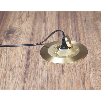 Round Floor Box Cover Kit with two Lift Lids - For Use with 5511 Floor Box - Solid Brass