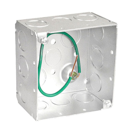 SOUTHWIRE 52171-SPT 4IN SQ BOX WLD 2-1/8IN DEEP 1/2-3/4IN KO PT
