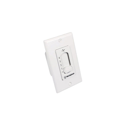 WESTINGHOUSE LIGHTING 7787200 7787200 TRADITIONAL SINGLE SLIDE 4 SPEED CEILING FAN WALL CONTROL FROM THEIR CONTROL COLLECTION WHITE FINISH