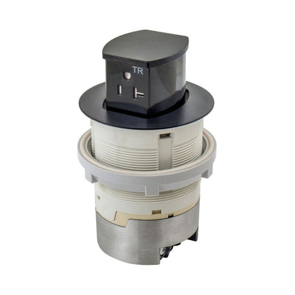 HUBBELL RCT221BK 20A KIT KTCN CNTR RCPT FLUSH BLACK