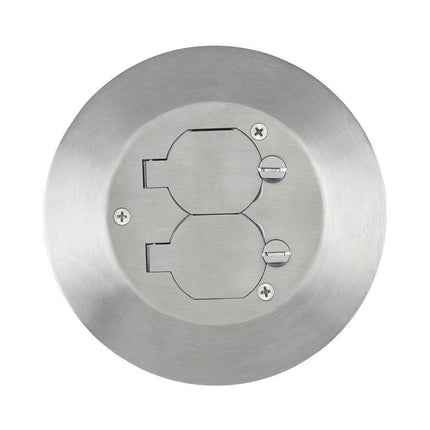 HUBBELL SFA3925 COMBO CVR/FLANGE RND ALU DUP FLAP