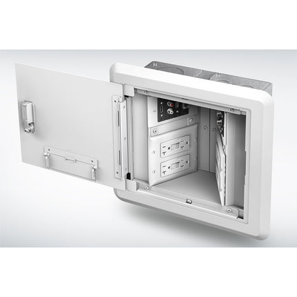 WIREMOLD EHWB8-WH 8-GANG RECESSED HINGED WALL BOX
