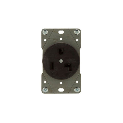 COOPER 5716N EATON POWER DEVICE RECEPTACLE, #12 - 4 AWG, 30A, FLUSH, 125V, BACK, BLACK, NEMA 5-30R, TWO-POLE, THREE-WIRE, TWO-POLE, THREE-WIRE, GROUNDING, SCREW, GLASS-FILLED NYLON, POWER