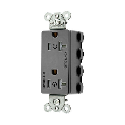 HUBBELL SNAP2162C2GYTRA 2/2 SNAP CONTROLLED 20A 125V TR DECO GY