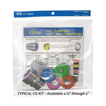 AMFICO CG75K CORD GRIP KIT CABLE RANGE .125-.880 STEEL USA