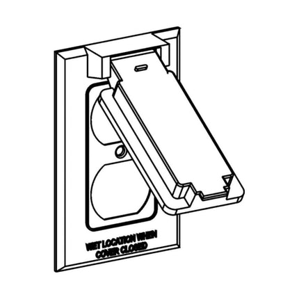 ORBIT 1C-DV 1-G W/P DEVICE COVER 1 DUPLEX VERT DEVICE MOUNT - GRAY