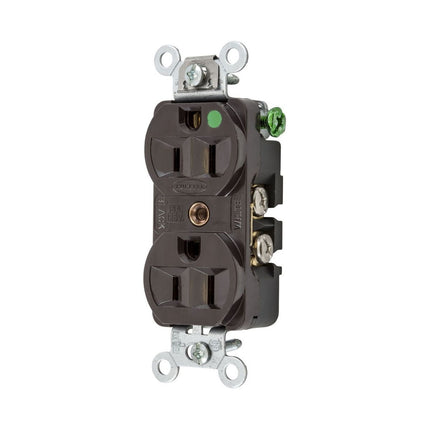 HUBBELL HBL8200H DUP RCPT COM/HG 15A 125V 5-15R BR