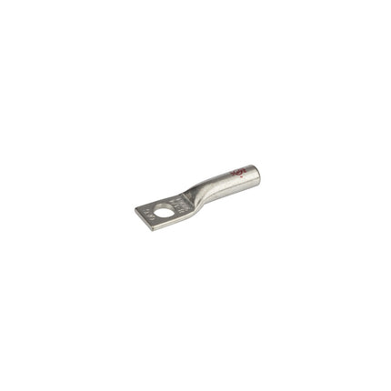 NSI L814 #8 AWG MAX WIRE SIZE, 1/4 STUD SIZE, TIN-PLATED LONG BARREL COPPER COMPRESSION LUG, SINGLE MOUNTING HOLE