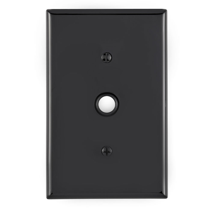 1-Gang .406 Inch Cable Wallplate, Midway Size, Thermoplastic Nylon, Black