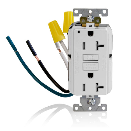 LEVITON GFTR2-5LW WH SLCK PRO ST TR GFCI W/LEADS 520R 20A125V