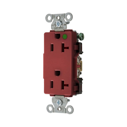 HUBBELL 2182RED RCPT DECO DUP HG HUBPRO 20A/125V RD