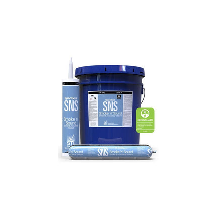 SPECIFIED SNS105W SPECSEAL SERIES SNS SMOKEN SOUND ACOUSTICAL SEALANT WHITE - 5 GAL. PAIL 1,155 CU. IN. (19.0 L)