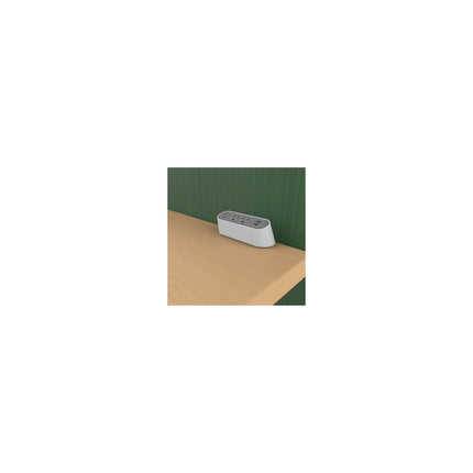 Desktop Power Center Slim 3 Outlet 2 USB White/Gray