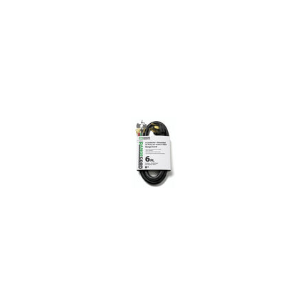 Range Cord, Black, 6', 50A, 2-6 & Wires, 125/250V
