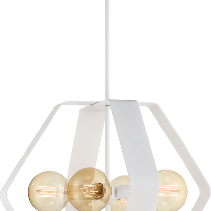 Zen; 4 Light; 24 in.; Pendant; White Finish