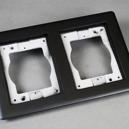 2-GANG CARPET & TILE FLANGE - AL BRUSHED ALUMINUM