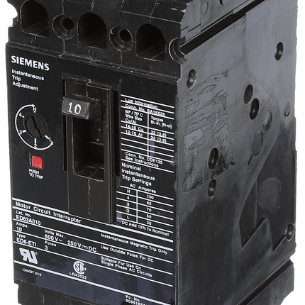 BREAKER ED 3P 10A 600V LUGS-ETI