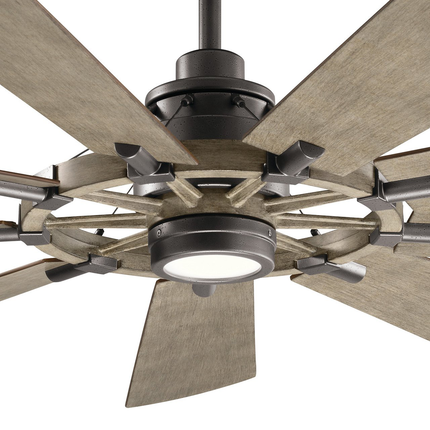 Gentry LED 65" 9 Blade Fan in Anvil Iron
