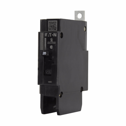 Eaton Series C complete molded case circuit breaker, G-frame, HGH, Complete breaker, Fixed thermal, fixed magnetic trip type, Single-pole, 20A, 277 Vac, 125 Vdc, 25 kAIC at 277 Vac, 50/60 Hz, bolt-on mount