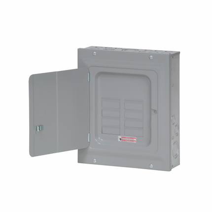 Eaton Eaton BR main lug loadcenter, 125 A,7,Aluminum, NEMA 1,Metallic,10 kAIC,BR,Surface,NEMA 1,16 Circuits,Twenty-four pole,8 Spaces,Three-wire,Single-phase,Type BR 1-inch breakers,120/240V,#14-1 AWG Cu/Al