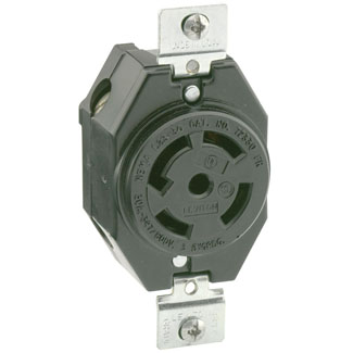 30 Amp, 277/480 Volt, Flush Mount Locking Receptacle, Industrial Grade
